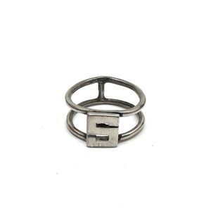 Sterling Silver Initial Ring Letter S Open Frame Band Size 4 1/2